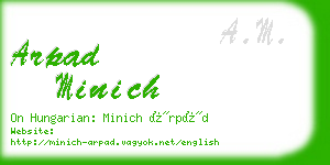 arpad minich business card